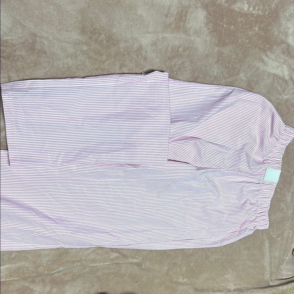 SHEIN Pink and White Striped Sleepwear